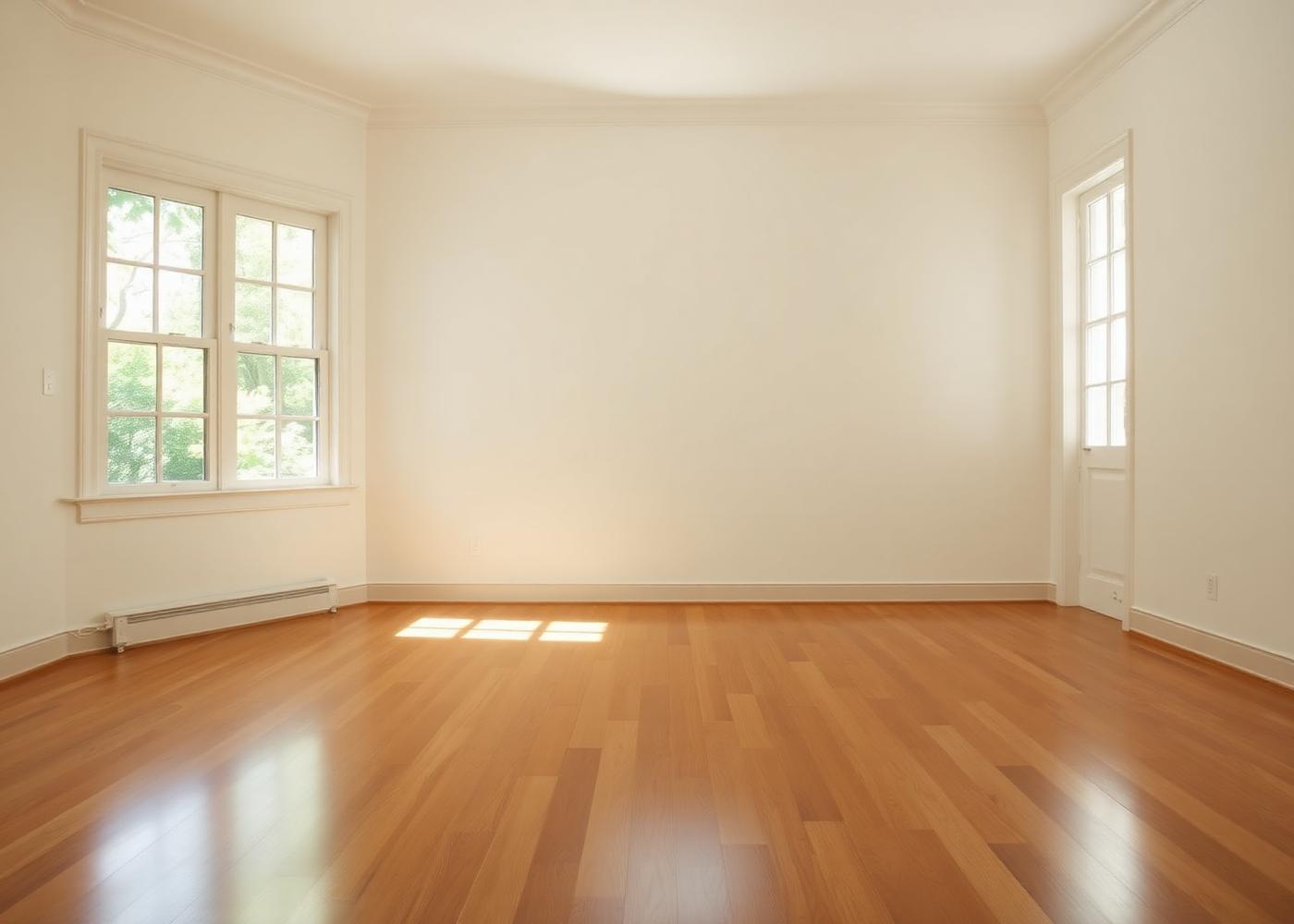 Empty room with clean floors ready for use